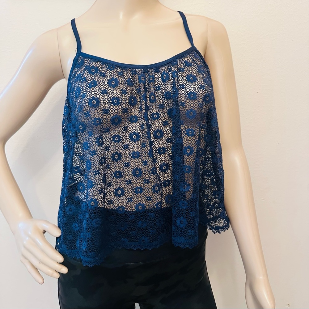 Victoria's Secret Blue Floral Lace Camisole